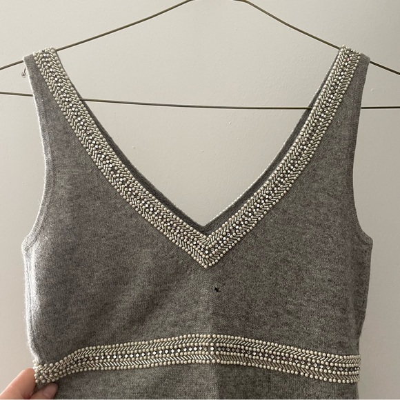 J. Crew gray cashmere beaded tank top - Picture 4 of 7